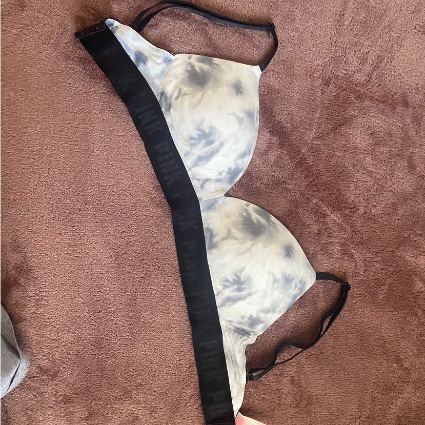Pink Victorias Secret Marble Bra Wireless Lightly Lined Bra